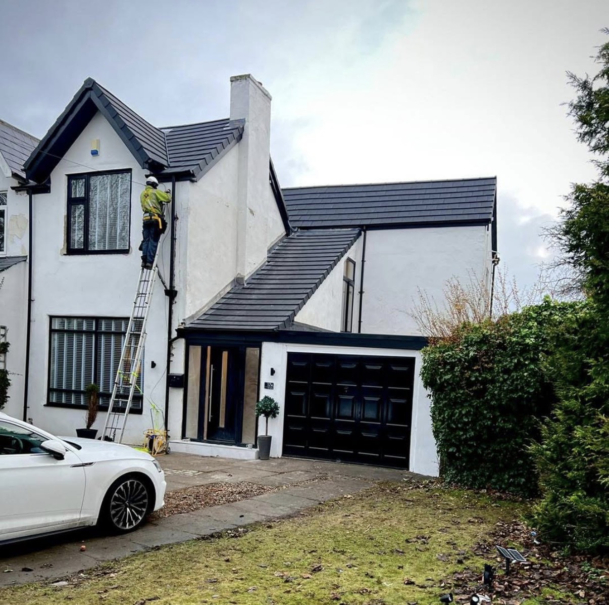 New roof surface with clean eaves detailing